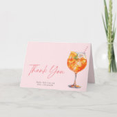 Moderne Roze Aperol Spritz Bruidsdouche Bedankkaart (Voorkant)