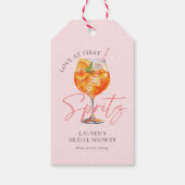 Moderne Roze Aperol Spritz Bruidsdouche Cadeaulabel (Achterkant)