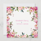 Moderne roze aquarel bloem Verlovingsfeestje Kaart (Achterkant)