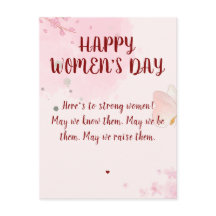 Moderne Roze Aquarel Bloem Women's Day