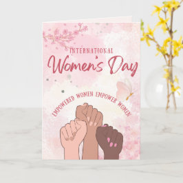 Moderne Roze Aquarel Bloemige Vrouwendag Kaart