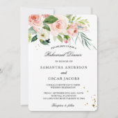 Moderne Roze Aquarel Mooie Bloemen & Bladeren Kaart (Voorkant)