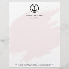 Moderne Roze Aquarel Sjabloon Zakelijk Logo Briefhoofd