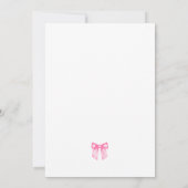 Moderne Roze Aquarel Strik Gingham Baby Shower Kaart (Achterkant)