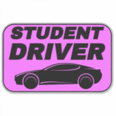 Moderne Roze Auto Sticker voor Nieuwe Student Driv (Voorkant)