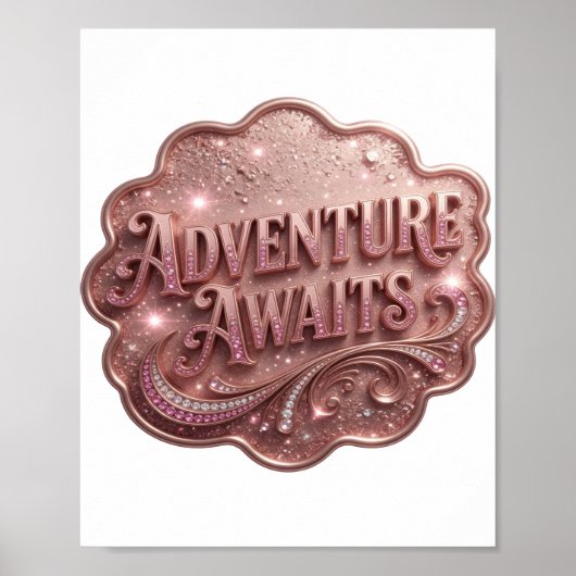 Moderne Roze AVONTUUR WACHT v2 Poster (Voorkant)