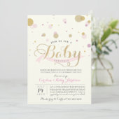 Moderne roze Baby Baby shower Kaart (Staand voorkant)
