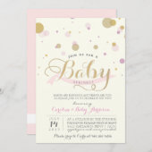 Moderne roze Baby Baby shower Kaart (Voorkant / Achterkant)