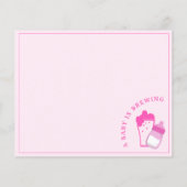 Moderne roze Baby is Baby shower aan het brouwen (Achterkant)