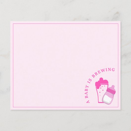 Moderne roze Baby is Baby shower aan het brouwen (Achterkant)