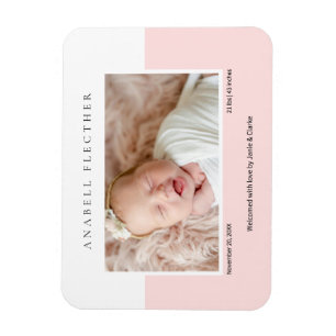 Moderne Roze Baby Meisje Foto Magneet