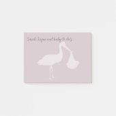 Moderne roze Baby shower Post it Notes (Voorkant)