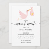 Moderne Roze Baby Shower Strooicancelkaart Kaart (Voorkant / Achterkant)