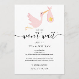 Moderne Roze Baby Shower Strooicancelkaart Kaart