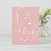 Moderne Roze Baby Shower Uitnodiging voor Meisje (Staand voorkant)