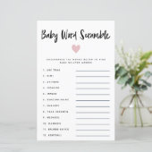 Moderne roze Baby Word Scramble Game (Staand voorkant)