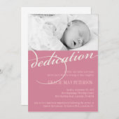 Moderne roze babymeisjes uitnodiging tot inschrijv (Voorkant / Achterkant)