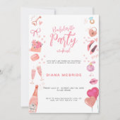 Moderne Roze Bachelorette-feestweekend Itinerarium Kaart (Voorkant)