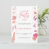 Moderne Roze Bachelorette-feestweekend Itinerarium Kaart (Staand voorkant)