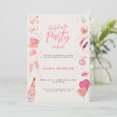 Moderne Roze Bachelorette-feestweekend Itinerarium Kaart (Staand voorkant)