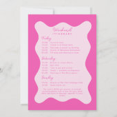 Moderne Roze Bachelorette Reisplan Golfachtige Uit Kaart (Achterkant)