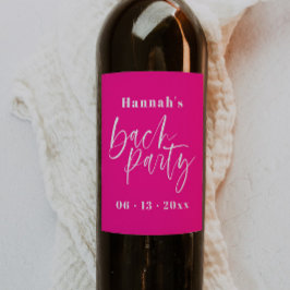 Moderne Roze Bachelorette Wijnlabel Favorieten Wijn Etiket