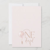 Moderne roze ballon Onederful 1e verjaardag Kaart (Achterkant)