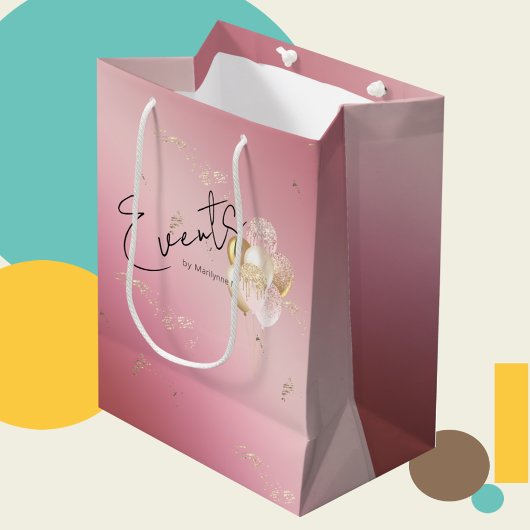 Moderne roze ballonnen promo Gift Bag Medium Cadeauzakje