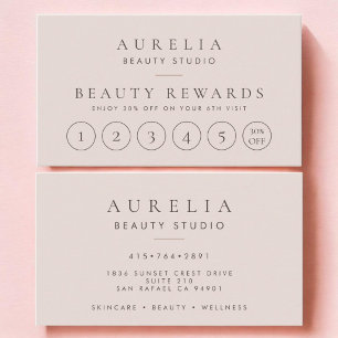Moderne Roze Beauty Salon Loyaltykaart Klantenkaartje