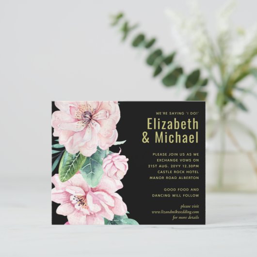 Moderne roze begroting voor zwarte bruiloft (Staand voorkant)