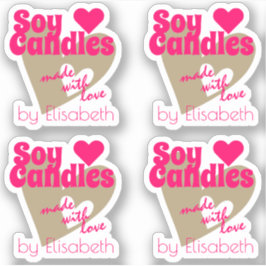 Moderne roze beige harten gemaakt met liefdeszeenk sticker