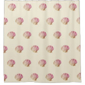 Moderne Roze Beige Shells Douchegordijn (Voorkant)