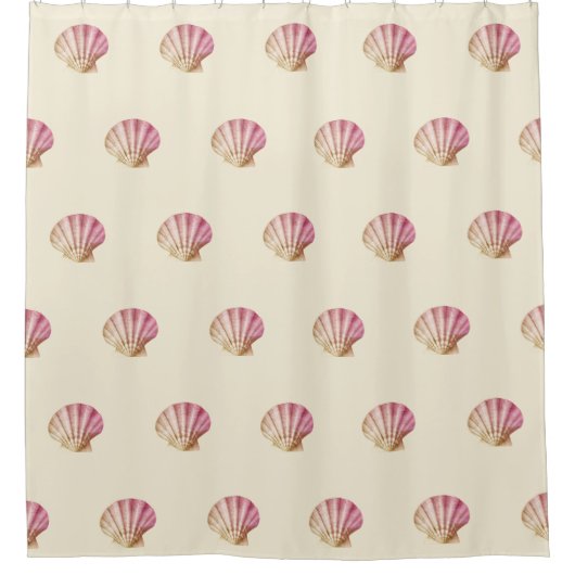 Moderne Roze Beige Shells Douchegordijn (Voorkant)