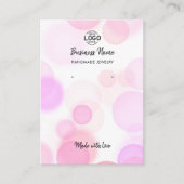 Moderne roze belletjes witte oorbellen Kaart Visitekaartje (Voorkant)