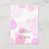 Moderne roze belletjes witte oorbellen Kaart Visitekaartje (Achterkant)