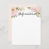 Moderne  roze berichten over het huwelijk informatiekaartje (Voorkant / Achterkant)