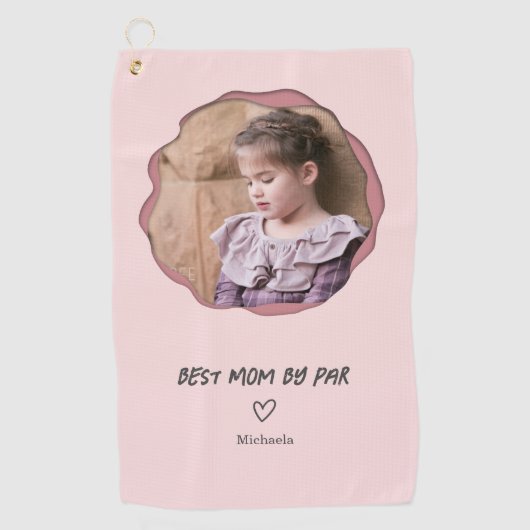Moderne Roze Beste Moeder door Par-foto Golfhanddoek (Voorkant)