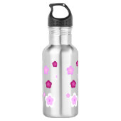 Moderne roze beste moeder ooit schattig bloempatro waterfles  (Achterkant)