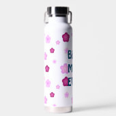 Moderne roze beste moeder ooit schattig bloempatro waterfles (Voorkant)