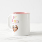 Moderne roze beste vrienden Mok van twee-toonkoffi (Voorkant links)