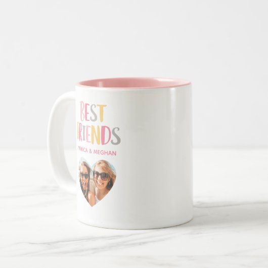 Moderne roze beste vrienden Mok van twee-toonkoffi (Voorkant links)