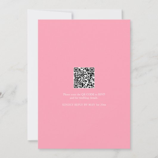 Moderne Roze Bewaar De Datum Save The Date (Achterkant)