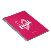 Moderne roze Bijbelversie met hartwaarde Notitieboek (Rechterzijde)