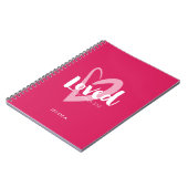 Moderne roze Bijbelversie met hartwaarde Notitieboek (Linkerzijde)