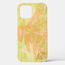 Moderne roze bijen en monogram