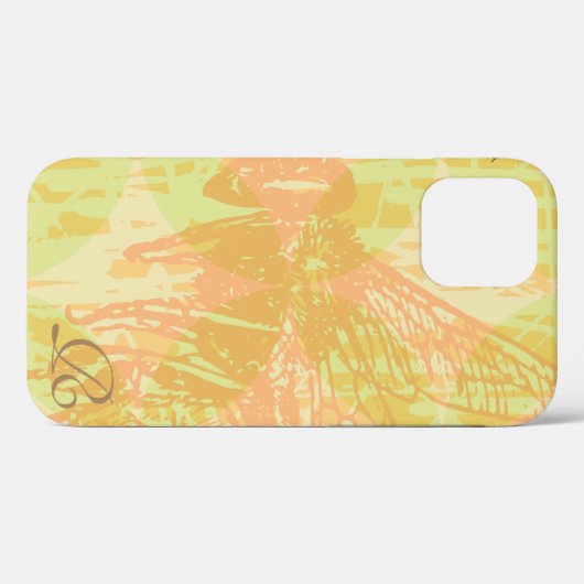 Moderne roze bijen en monogram Case-Mate iPhone case (Achterkant (horizontaal))