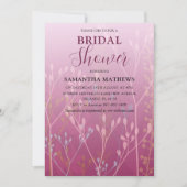 Moderne Roze Blad Bruiloft Uitnodiging (Voorkant)