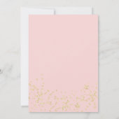 Moderne roze bladfolie confetti oh baby shower kaart (Achterkant)