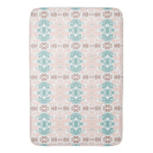 Moderne roze & blauw Franse bloemen Abstract Badmat (Voorkant Verticaal)