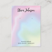 Moderne Roze Blauw Groene Sieraden Oorbel Display Visitekaartje (Voorkant)